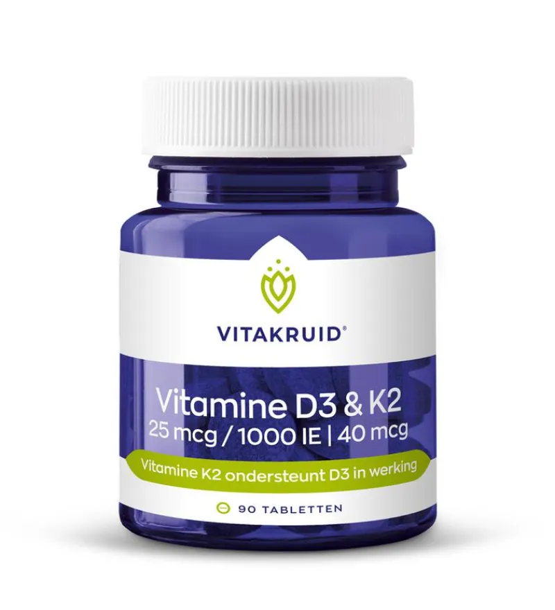 Best Vitakruid vit D3&K2 tabletten 90 stuks