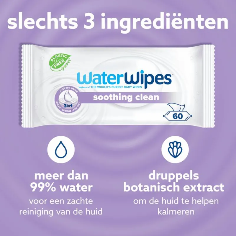 Waterwipes Soothing Clean Billendoekjes 48 stuks