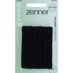 Online Zenner Haarelastiek Recycled Polyester/Organic Cotton Zwart 6 stuks